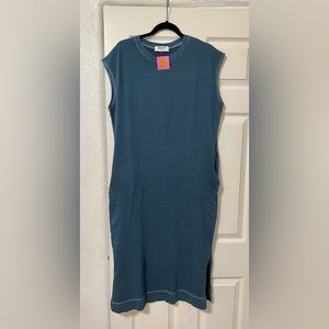 Dressed in LALA “Bestie Oversized T-shirt Dress” in Midnight